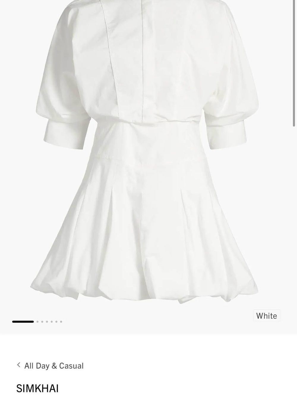 SIMKHAI White Effie Bubble Dress - Picture 4 of 7